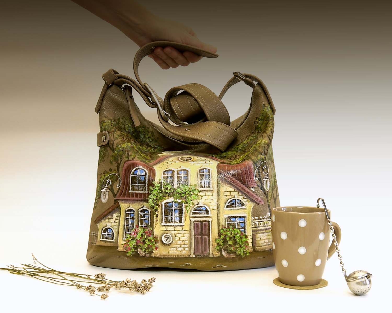 Borsa In Pelle Dipinta A Mano Keblog Shop