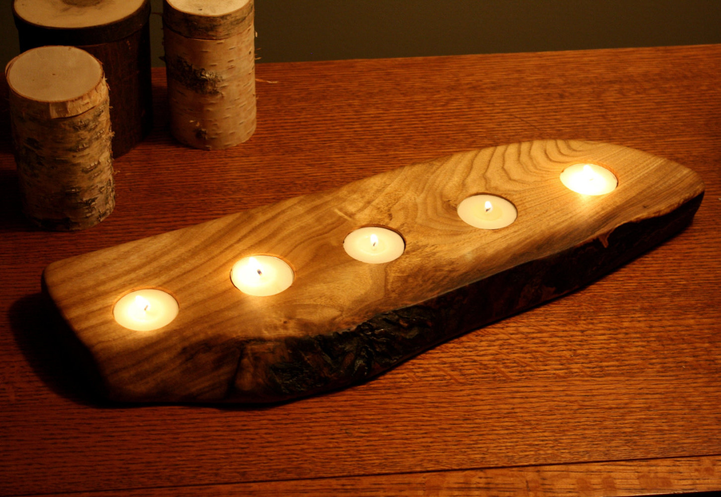Porta candele in legno - Keblog Shop