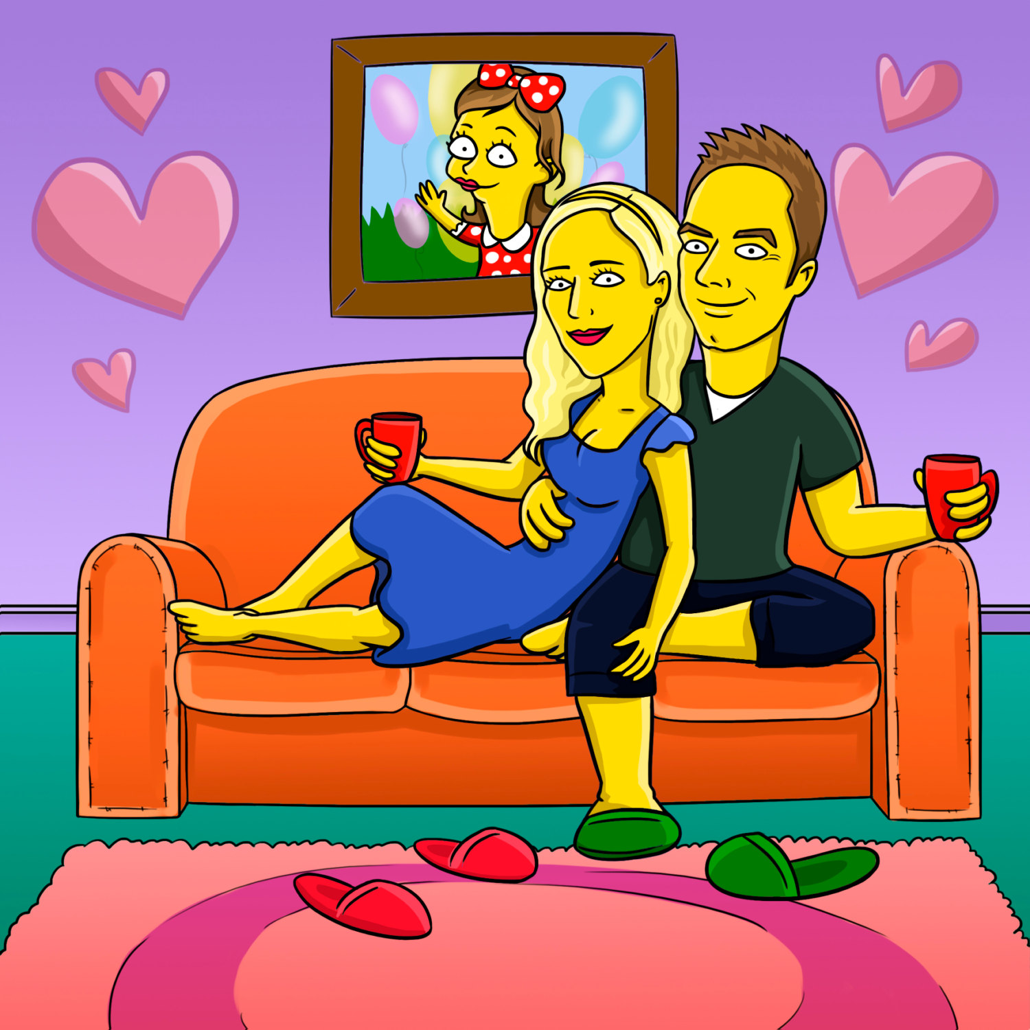 Ritratto di famiglia personalizzato stile Simpsons - Keblog Shop